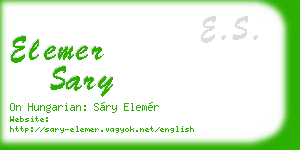 elemer sary business card